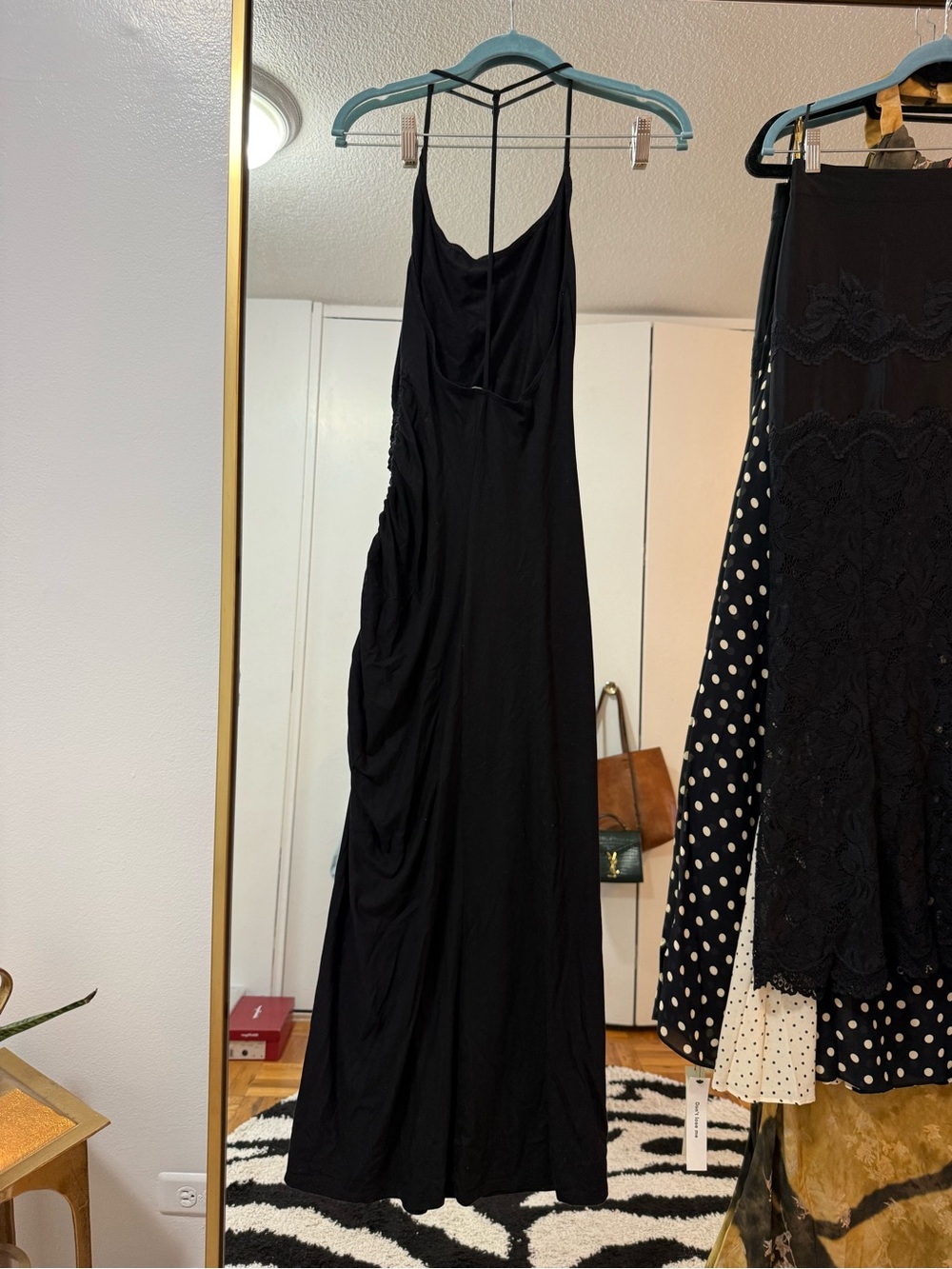 Reformation Black Backless Cowl Maxi Dress